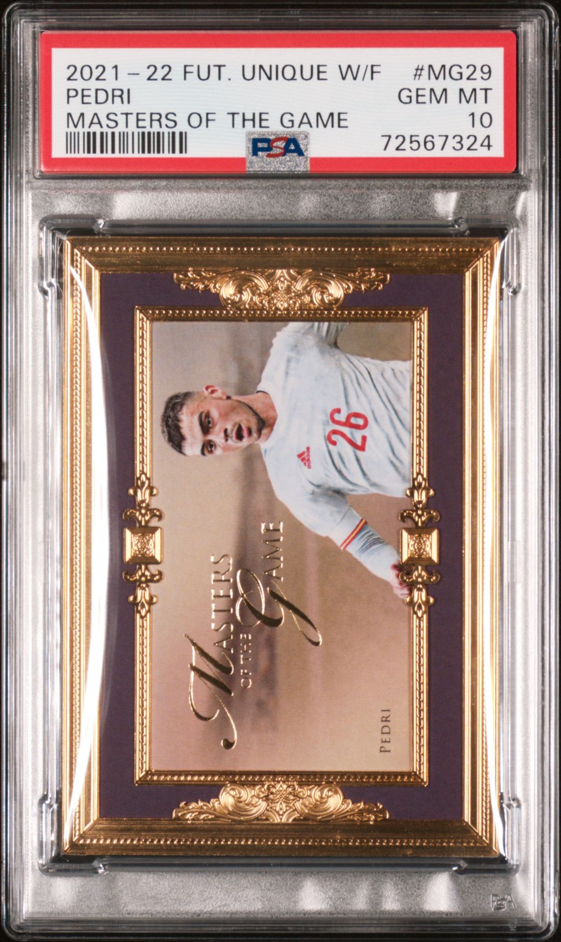 2021-22 FUTERA UNIQUE WORLD FOOTBALL MASTERS OF THE GAME #MG29 Pedri front