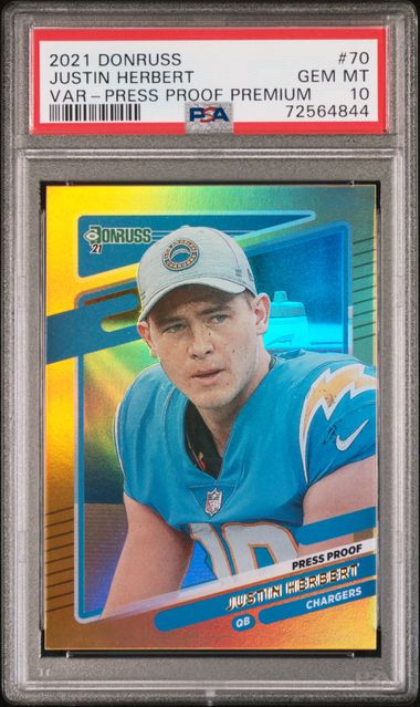 2022 Panini Donruss Elite Spellbound #SB-JH4 Justin Herbert (#096/349) –  PSA MINT 9 on Goldin Auctions