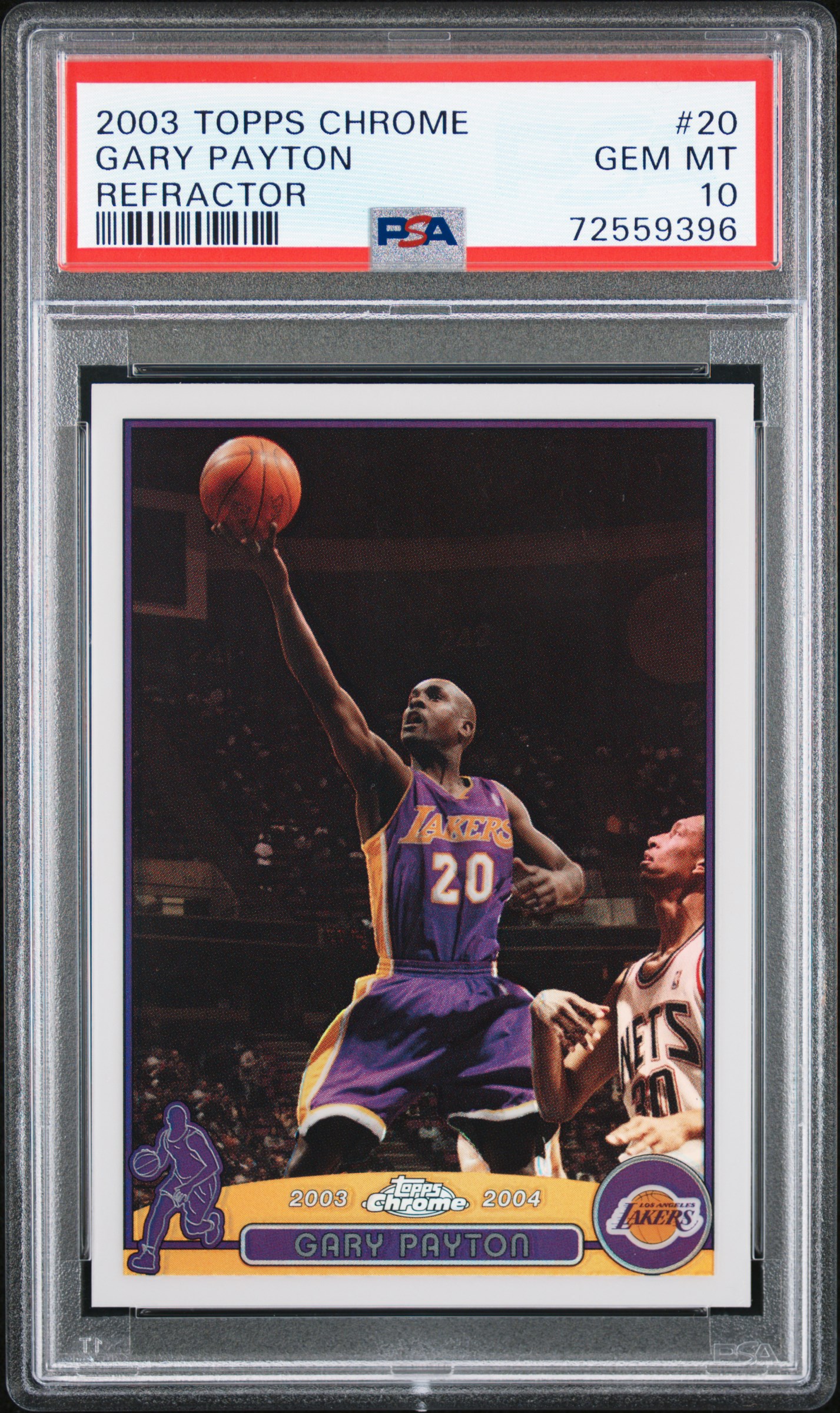 2003-04 Topps Chrome Refractor #20 Gary Payton - PSA GEM MT 10