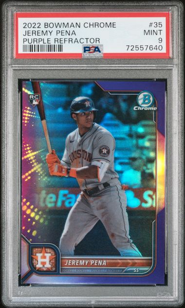 2022 Jeremy Pena Topps Chrome Update Series ROOKIE PURPLE REFRACTOR RC