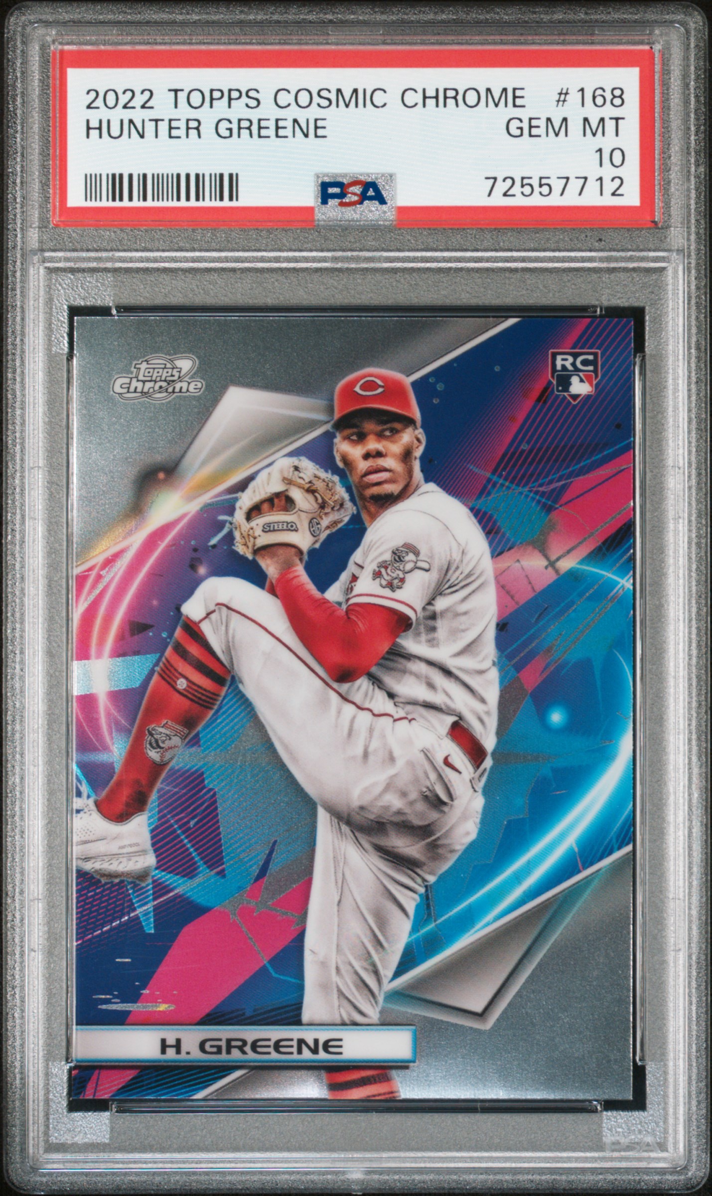 2022 Topps Cosmic Chrome #168 Hunter Greene Rookie Card – PSA GEM MT 10