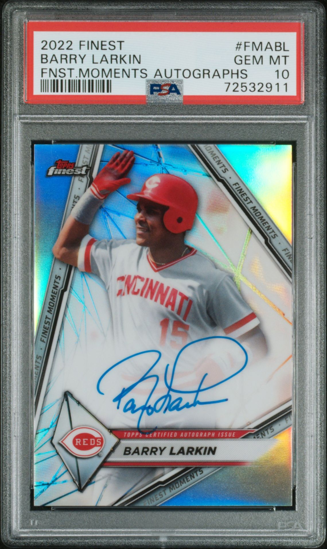 2022 Topps TOPPS FINEST FINEST MOMENTS AUTOGRAPHS FNST.MOMENTS AUTOGRAPHS #FMABL Barry Larkin front