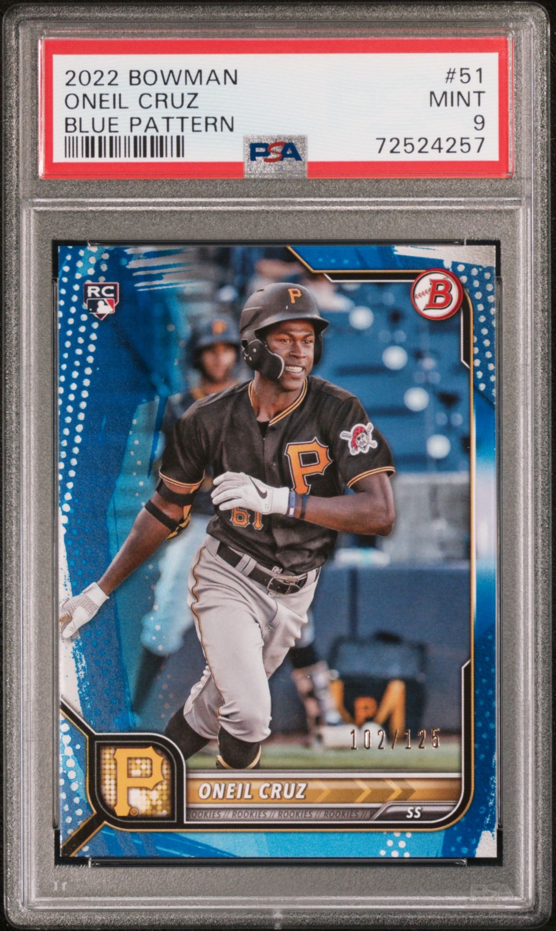 2022 Bowman BLUE PATTERN #51 Oneil Cruz front