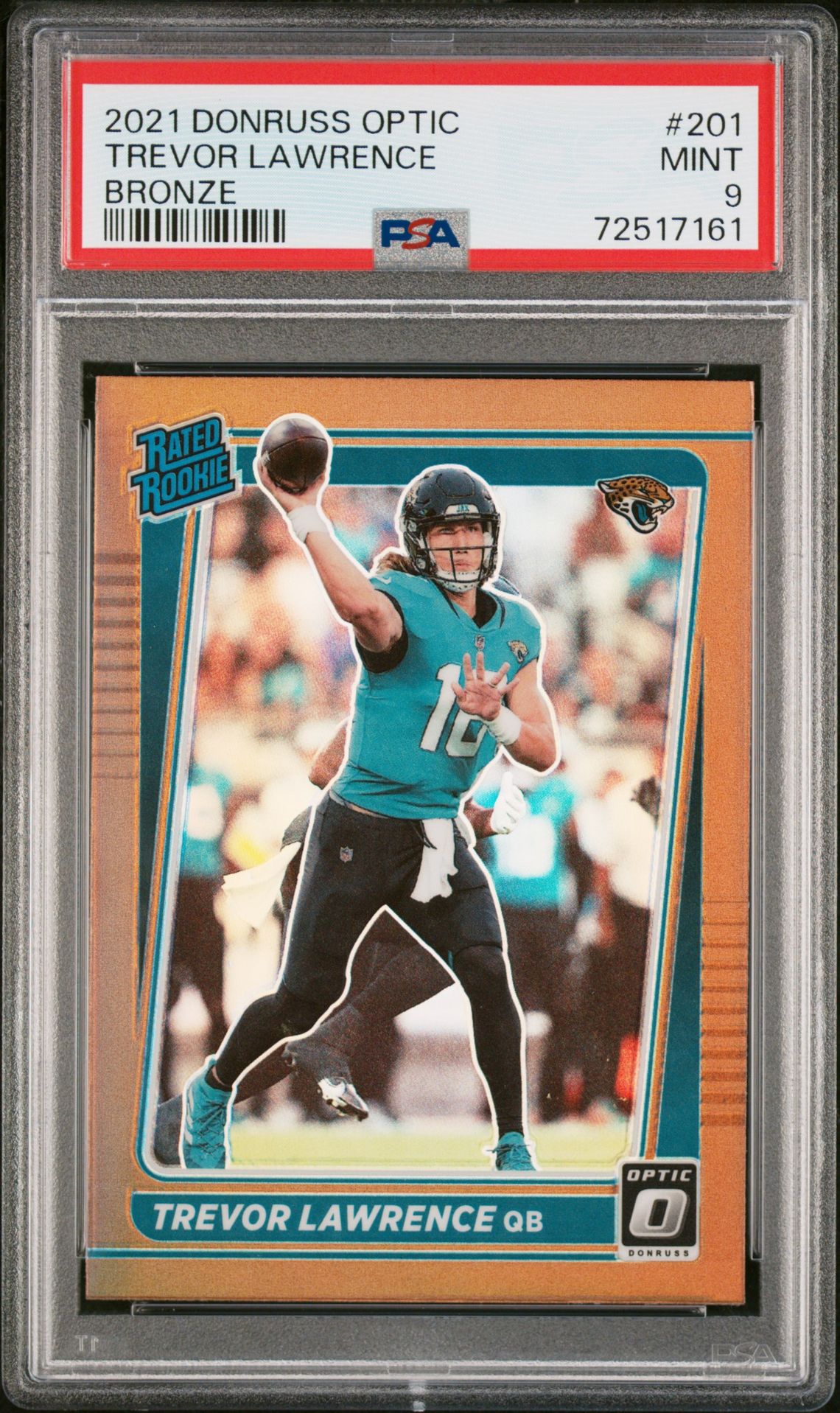 2021 Panini Donruss Optic Trevor Lawrence #201 (Bronze) Mint 9 front