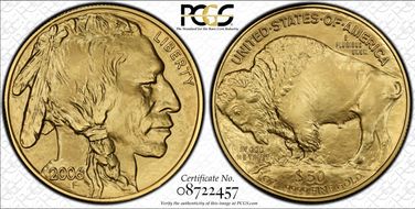 2006 $50 American Buffalo  .9999 Fine Gold First Strike MS70