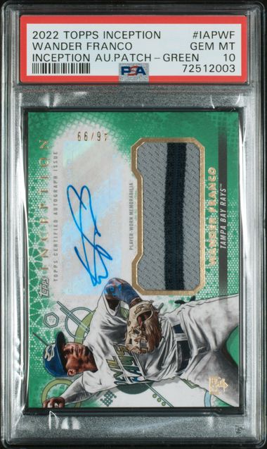 2022 Topps TOPPS INCEPTION INCEPTION AUTOGRAPHED PATCH INCEPTION AU.PATCH-GREEN #IAPWF Wander Franco front
