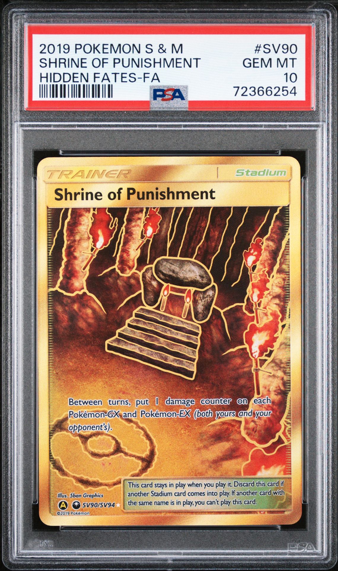 2019 Pokemon POKEMON SUN & MOON HIDDEN FATES FA #SV90 Shrine Of Punishment front