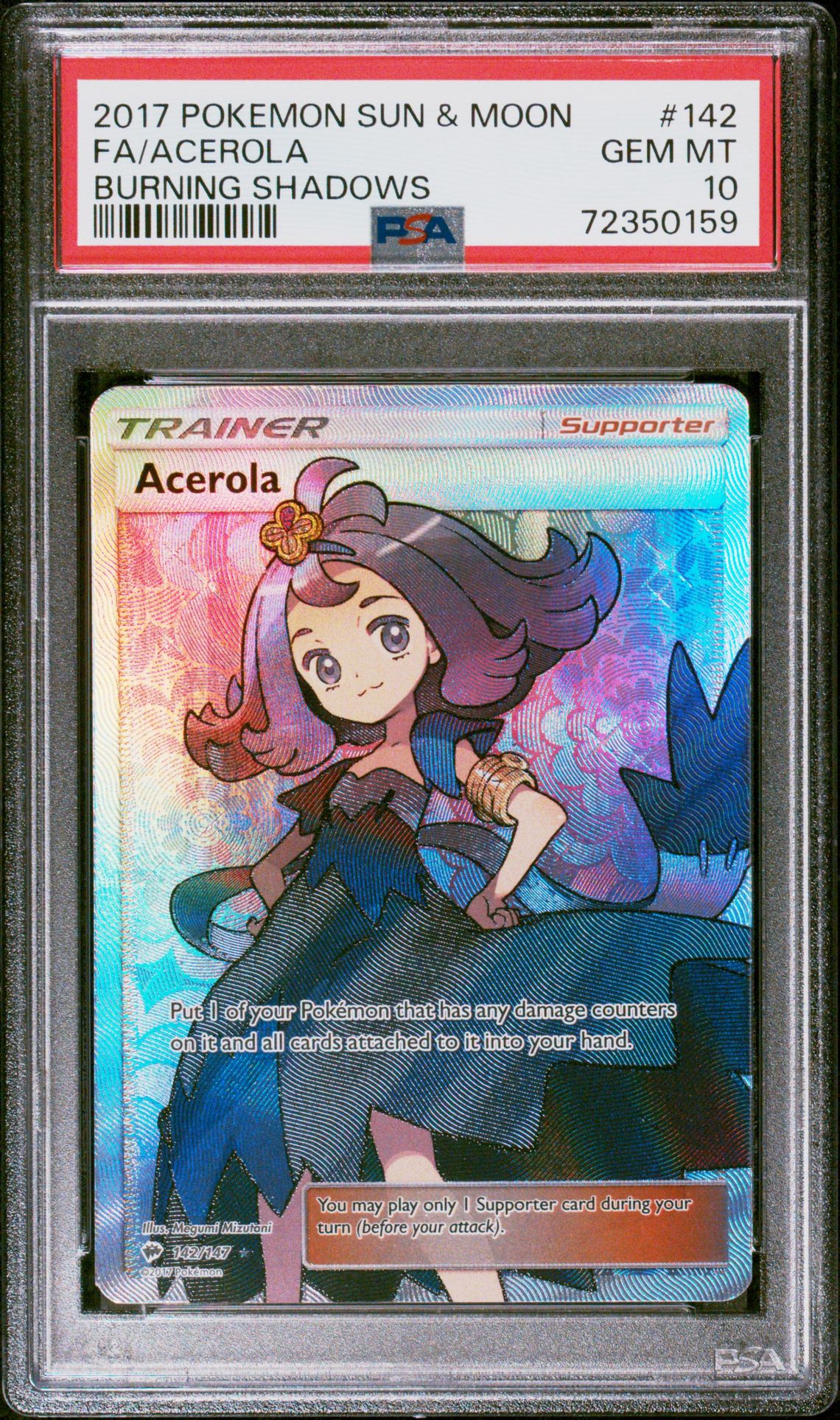 2017 Pokemon POKEMON SUN & MOON BURNING SHADOWS #142 Fa/Acerola front