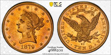 1879-CC $10 AU55