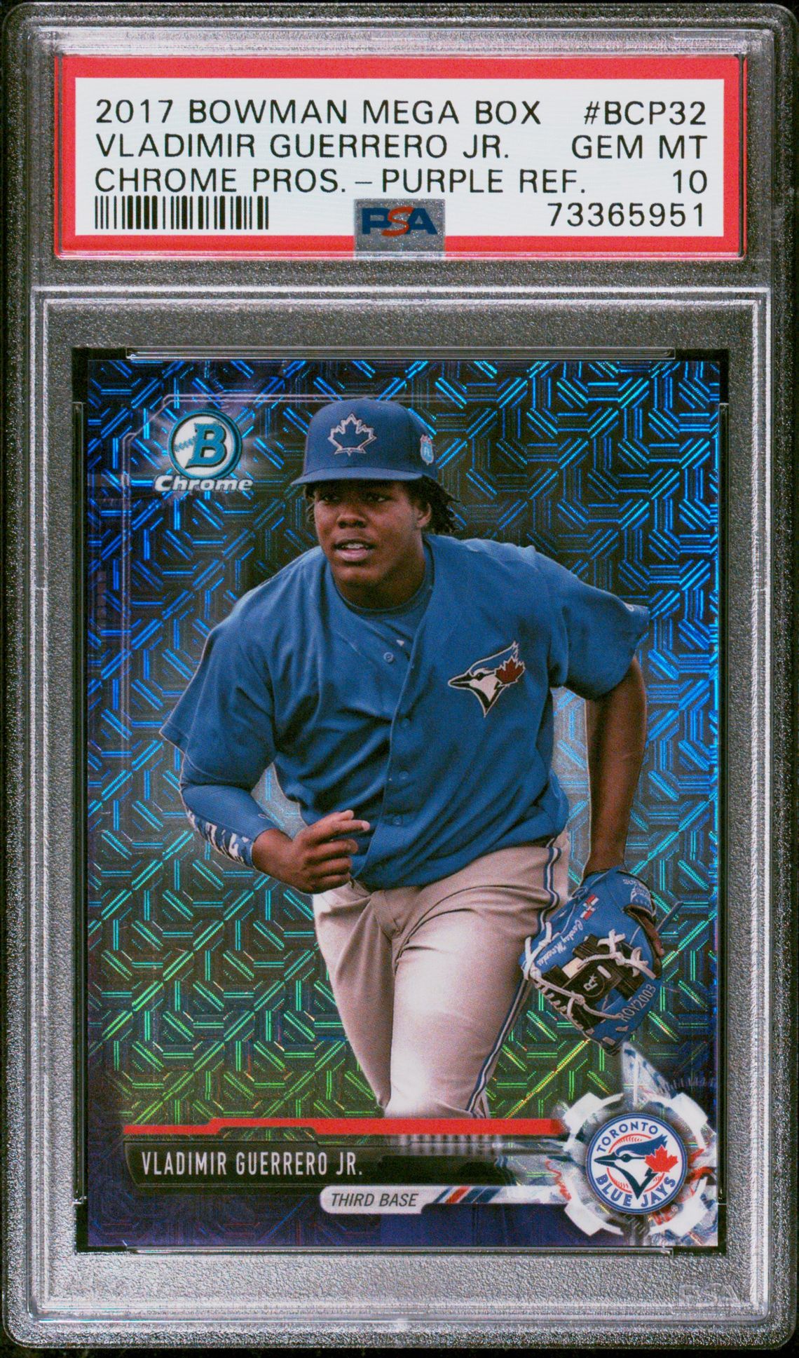 2017 Bowman CHROME PROS.-PURPLE REF. #BCP32 Vladimir Guerrero Jr. front