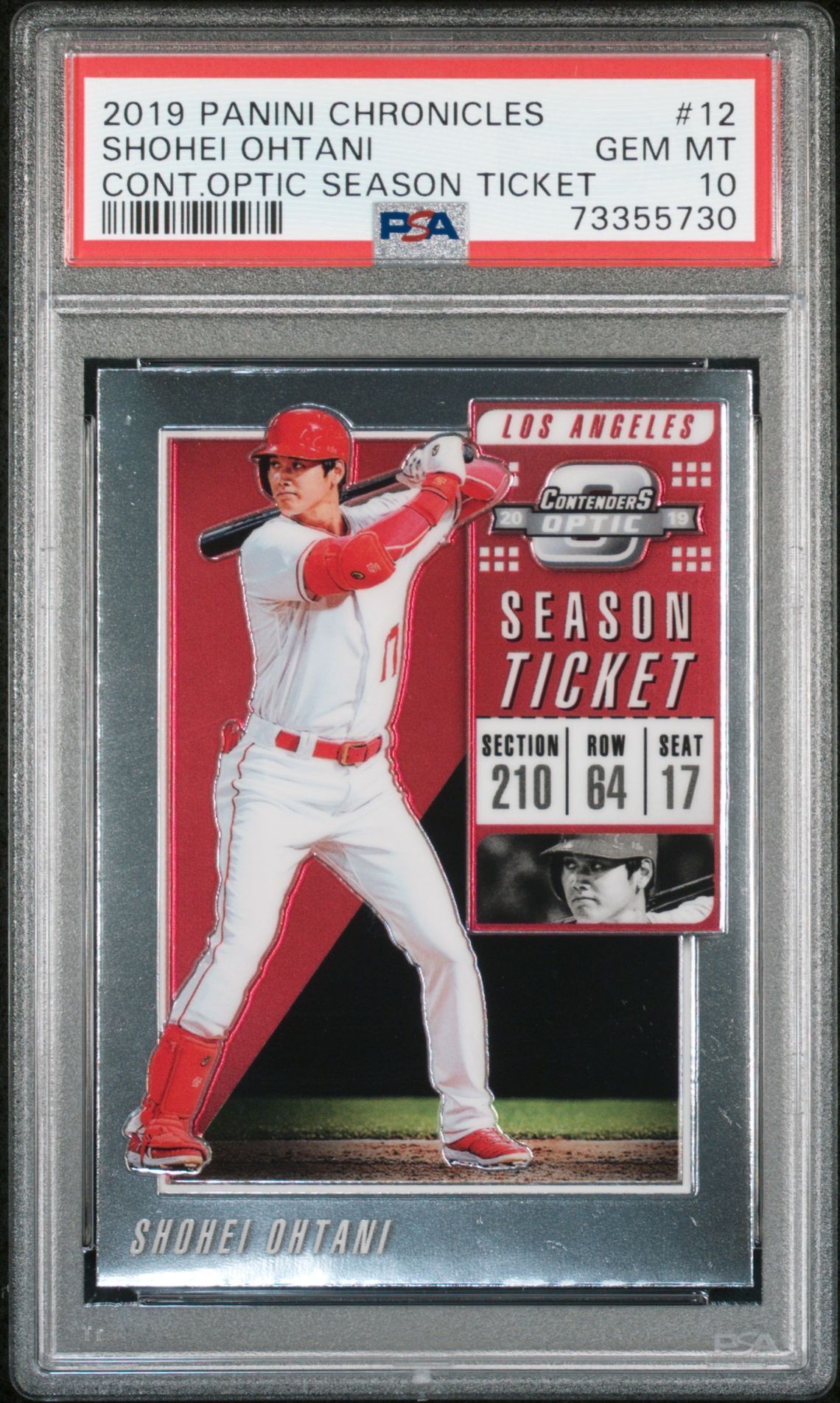 2019 Panini PANINI CHRONICLES CONTENDERS OPTIC SEASON TICKET CONT.OPTIC SEASON TICKET #12 Shohei Ohtani front