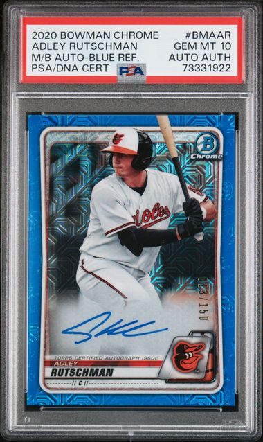 2020 Bowman Chrome Mega Box Autographs Blue Refractor #BMAAR Adley