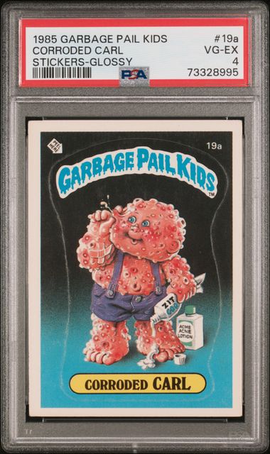 1985 Topps GARBAGE PAIL KIDS STICKERS GLOSSY #19A Corroded Carl front