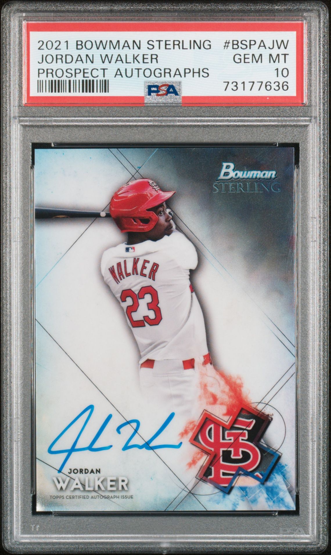 2021 Bowman BOWMAN STERLING PROSPECT AUTOGRAPHS #BSPAJW Jordan Walker front