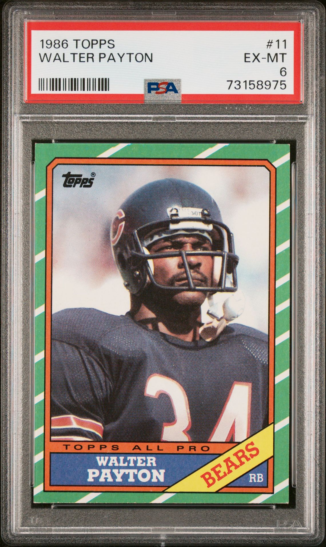 1986 Topps TOPPS #11 Walter Payton front