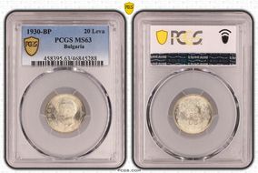 1930-BP 20 Leva KM-41  Ag MS63