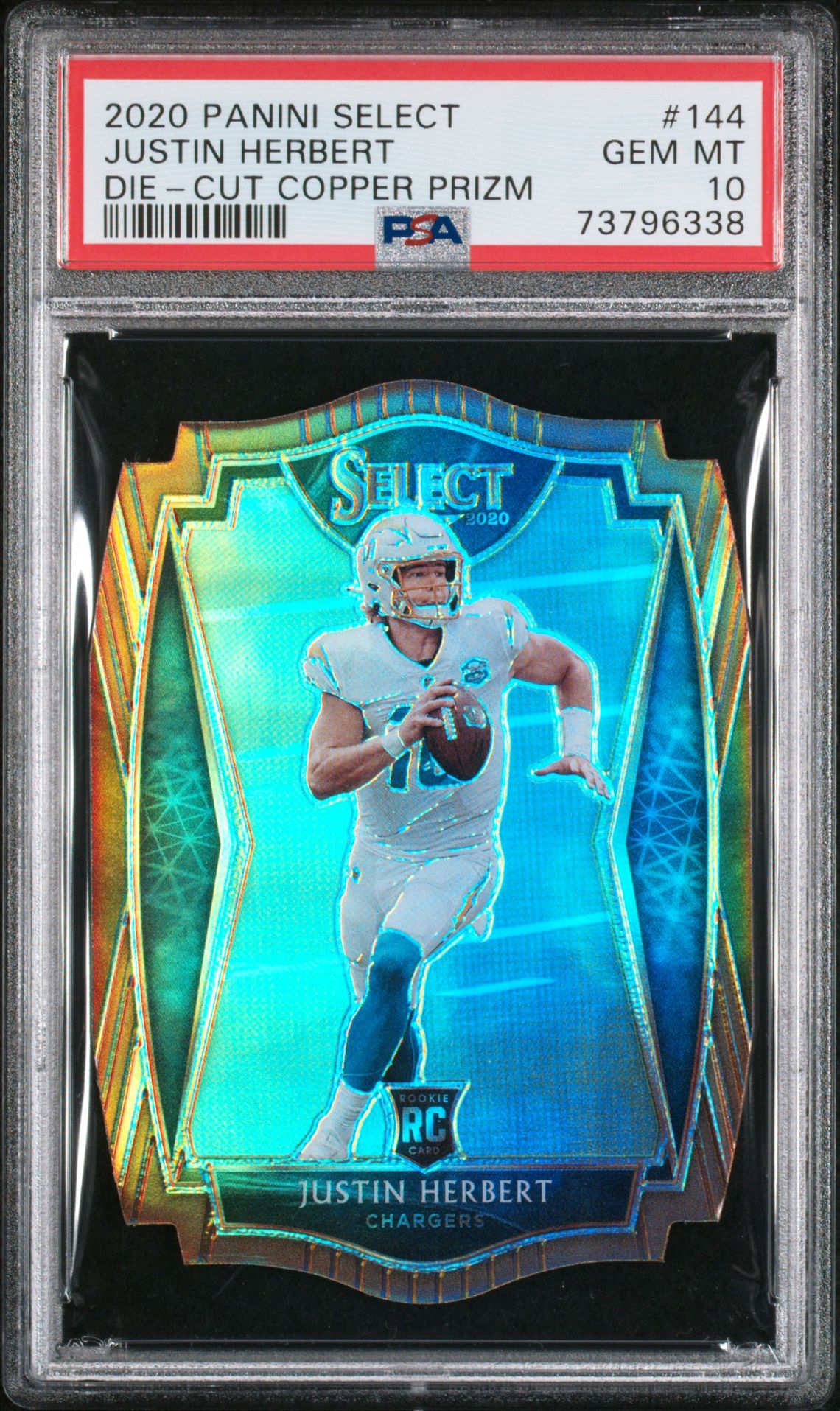 2020 Panini PANINI SELECT DIE-CUT COPPER PRIZM #144 Justin Herbert front