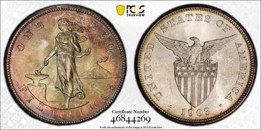 1903-S Peso KM-168 Ag MS65