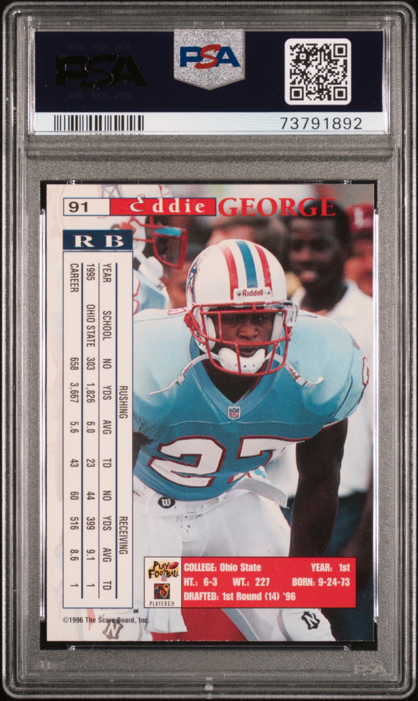 Sport Stickers & Cards - Eddie George - Houston Oilers - Fleer