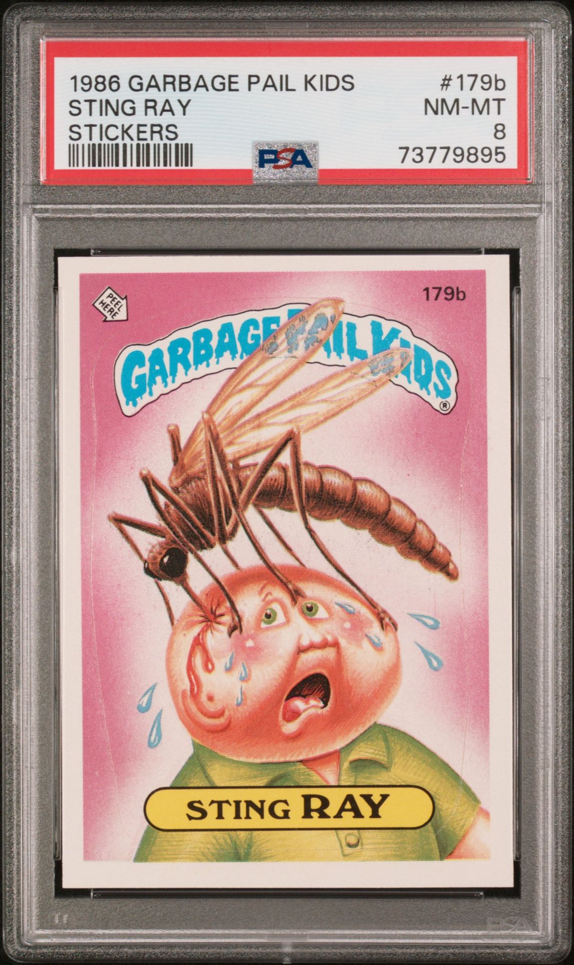 1986 Topps GARBAGE PAIL KIDS STICKERS #179B Sting Ray front