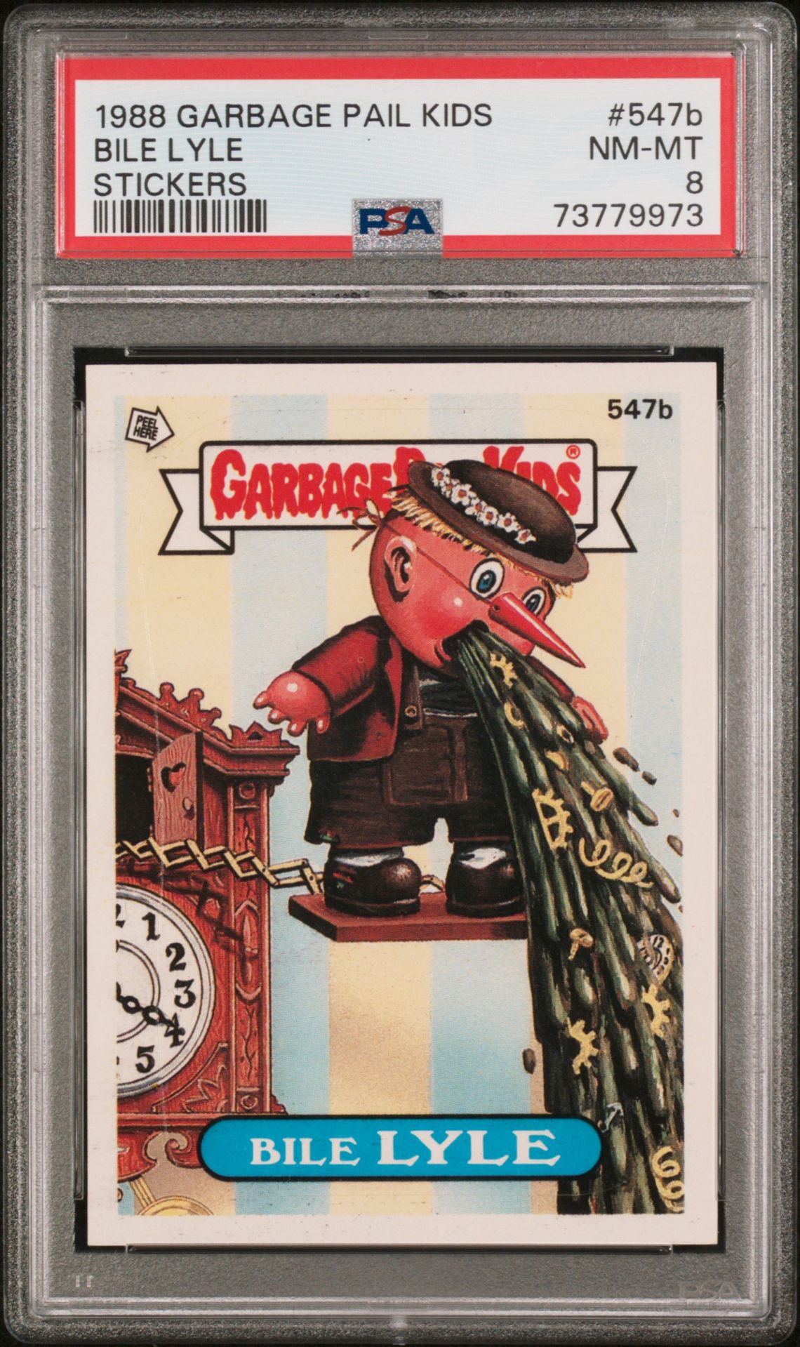 1988 Topps GARBAGE PAIL KIDS STICKERS #547B Bile Lyle front