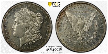 1892-S $1 VAM 14 Doubled Date AU50