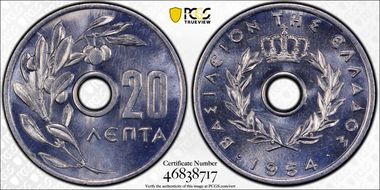 1954 20 Lep MS66PL