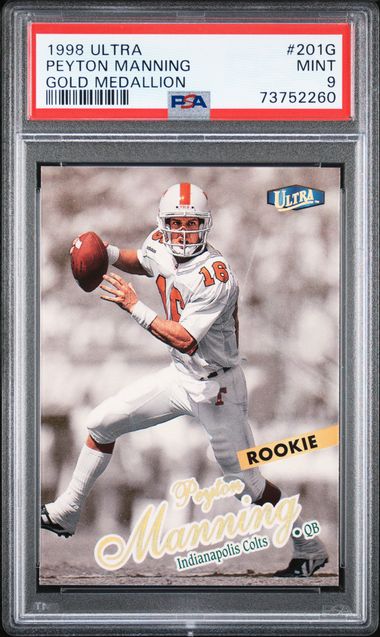 1998 Ultra Gold Medallion #201G Peyton Manning Rookie Card – PSA