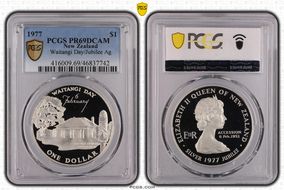 1977 $1 Waitangi Day/Jubilee Ag PR69DCAM