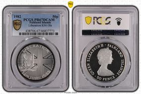 1982 50p Liberation KM-18a  Ag PR67DCAM