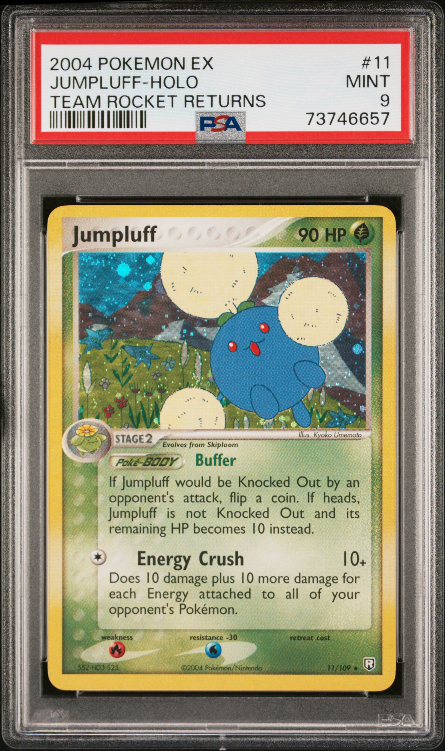 2004 Pokemon EX Team Rocket Returns Holofoil #11 Jumpluff – PSA MINT 9
