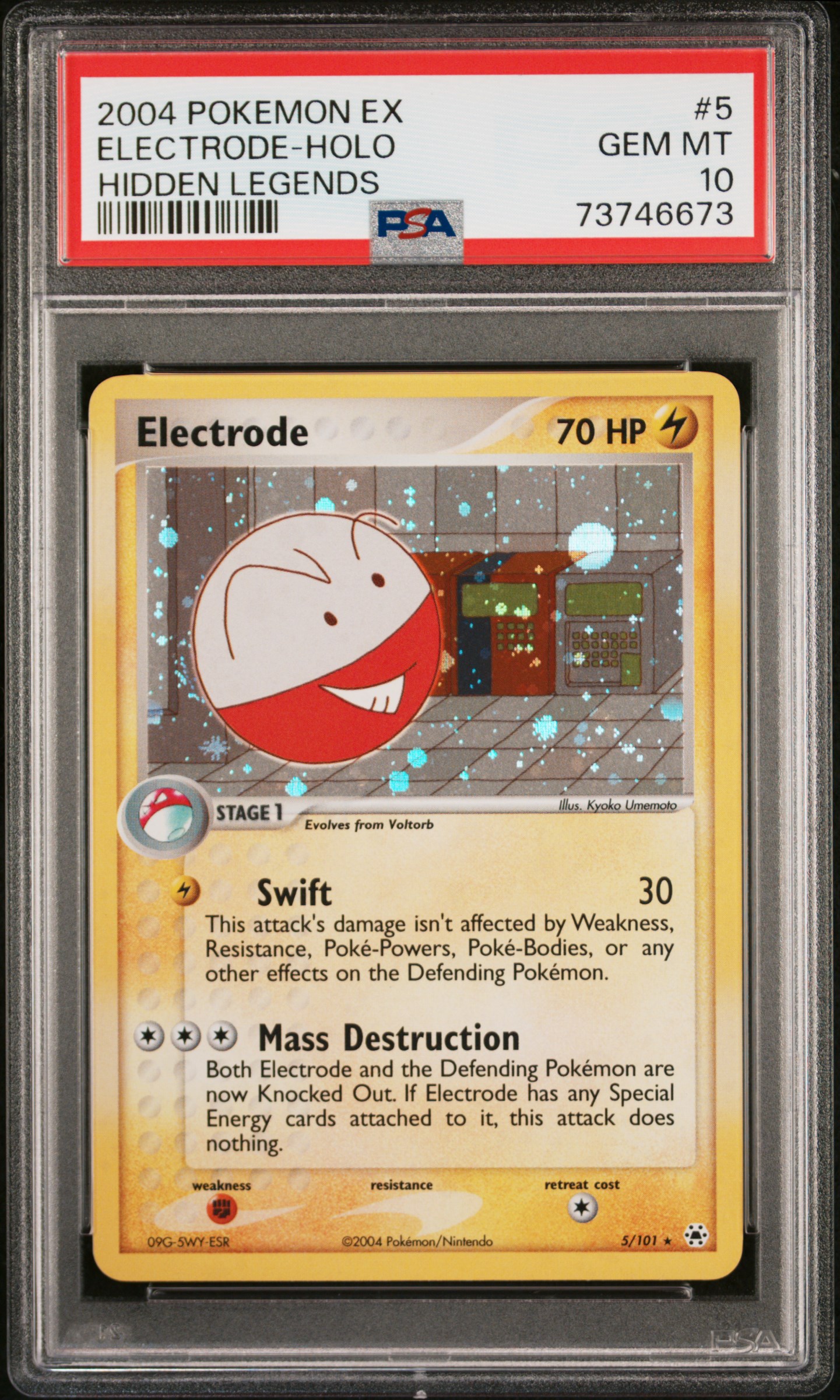 2004 Pokemon EX Hidden Legends Holofoil #5 Electrode – PSA GEM MT 10