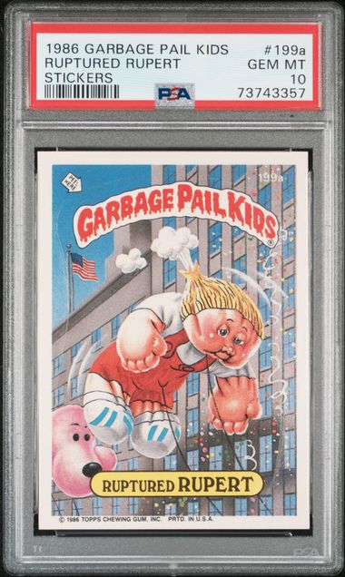 1986 Topps GARBAGE PAIL KIDS STICKERS STICKERS #199A Ruptured Rupert front
