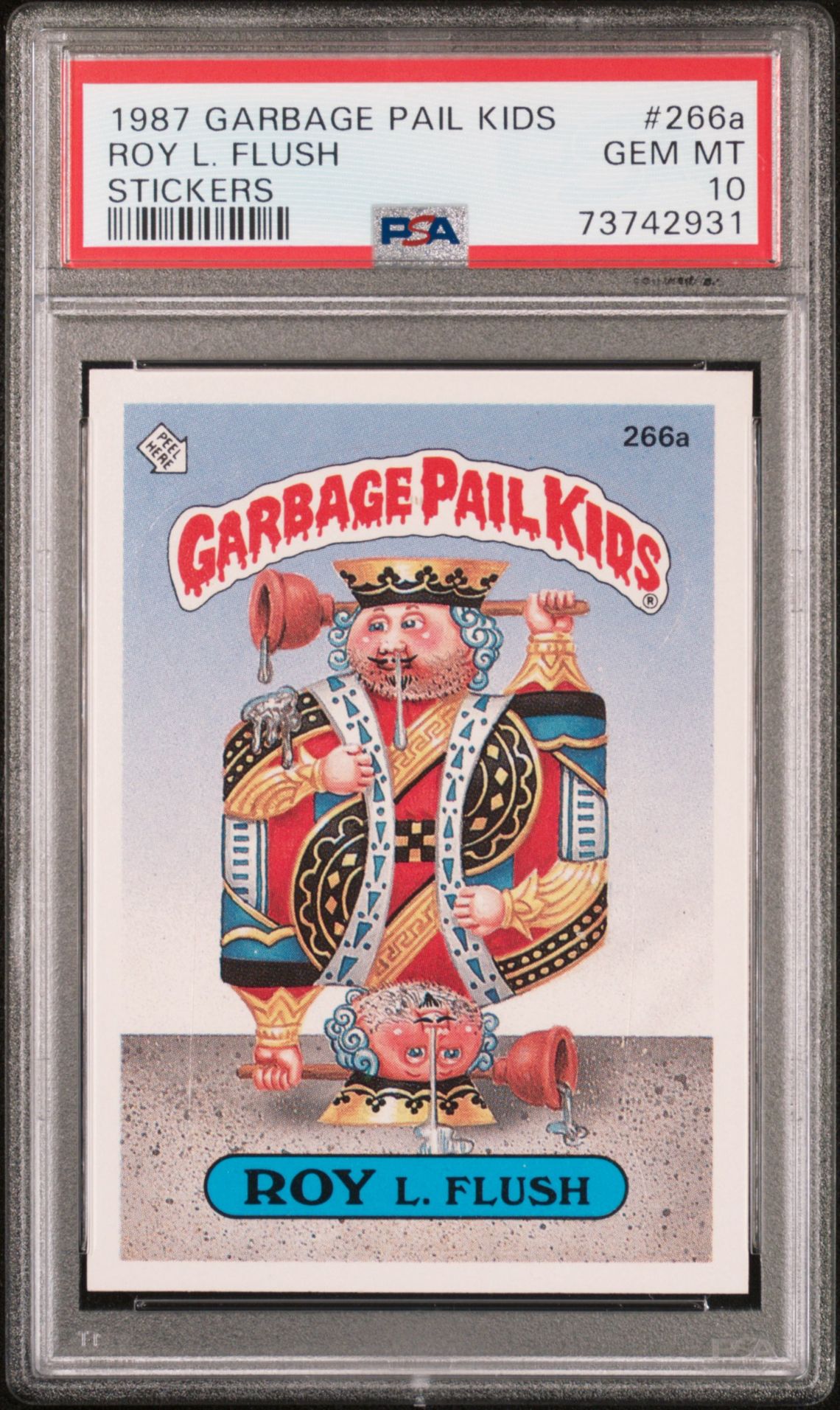 1987 Topps GARBAGE PAIL KIDS STICKERS #266A Roy L. Flush front
