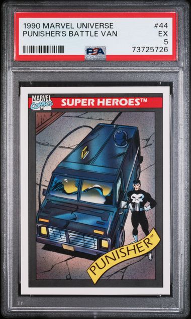 1990 Marvel Universe #44 Punisher's Battle Van PSA 5 on Goldin