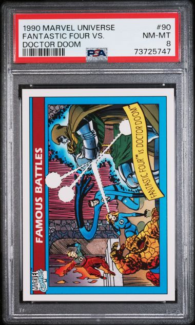 1990 Marvel Universe Doctor Doom #90 Fantastic Four vs. PSA 8 on