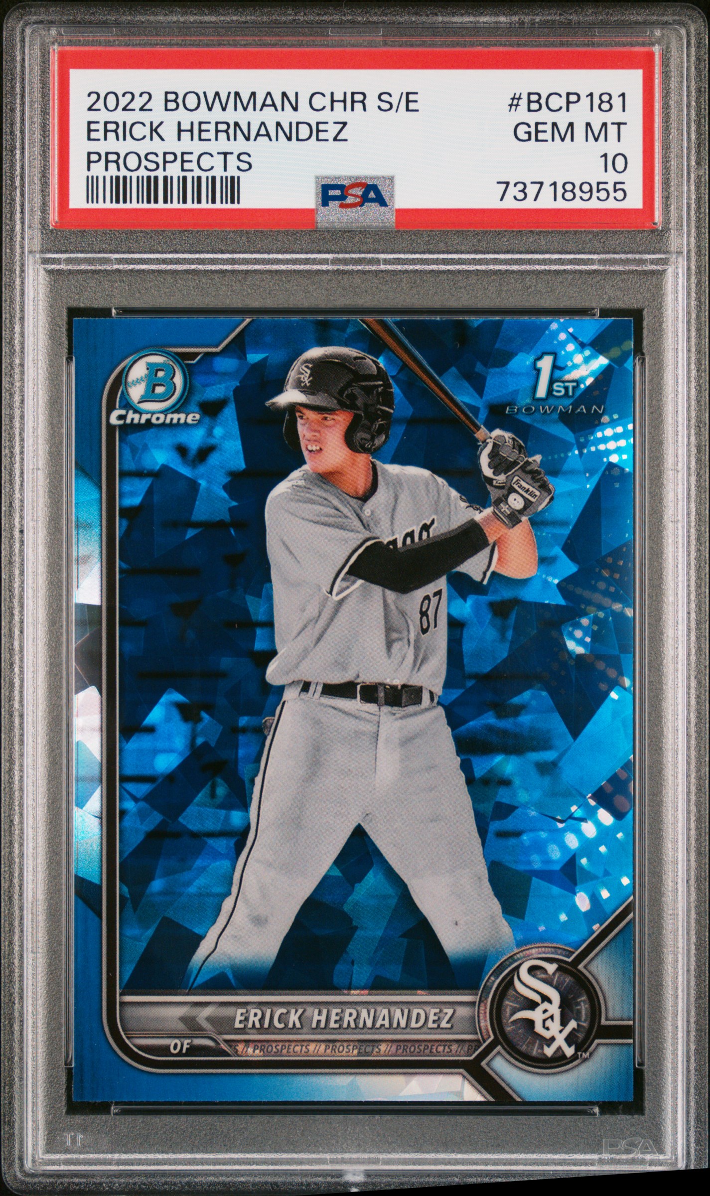2022 Bowman Chrome Sapphire Edition Prospects #BCP-181 Erick Hernandez Rookie Card – PSA GEM MT 10