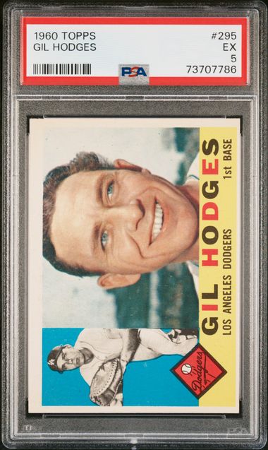 Vintage 1960 Topps Baseball Gil Hodges Card No. 295 Los 