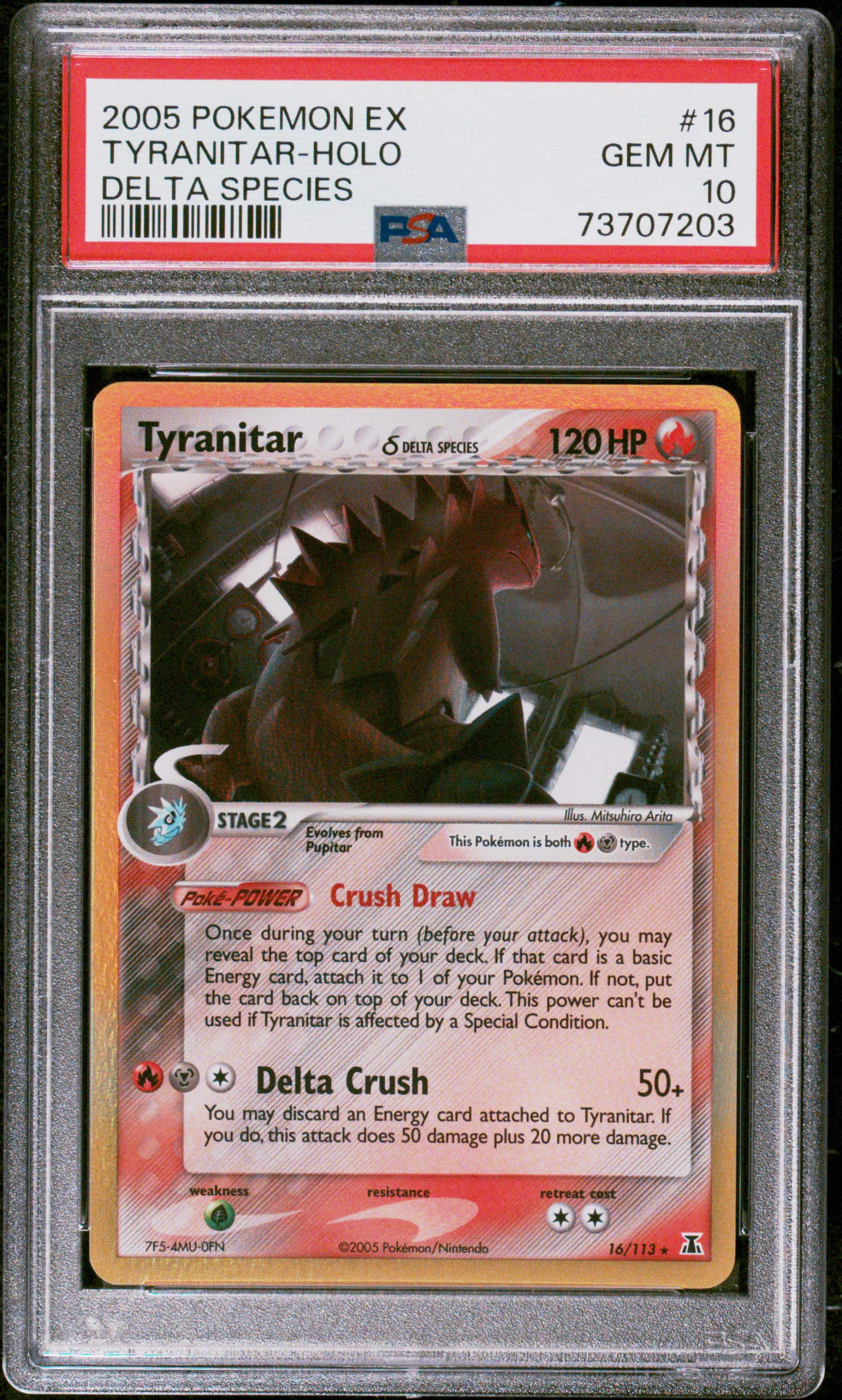 2005 Pokemon EX Delta Species Holofoil #16 Tyranitar – PSA GEM MT 10