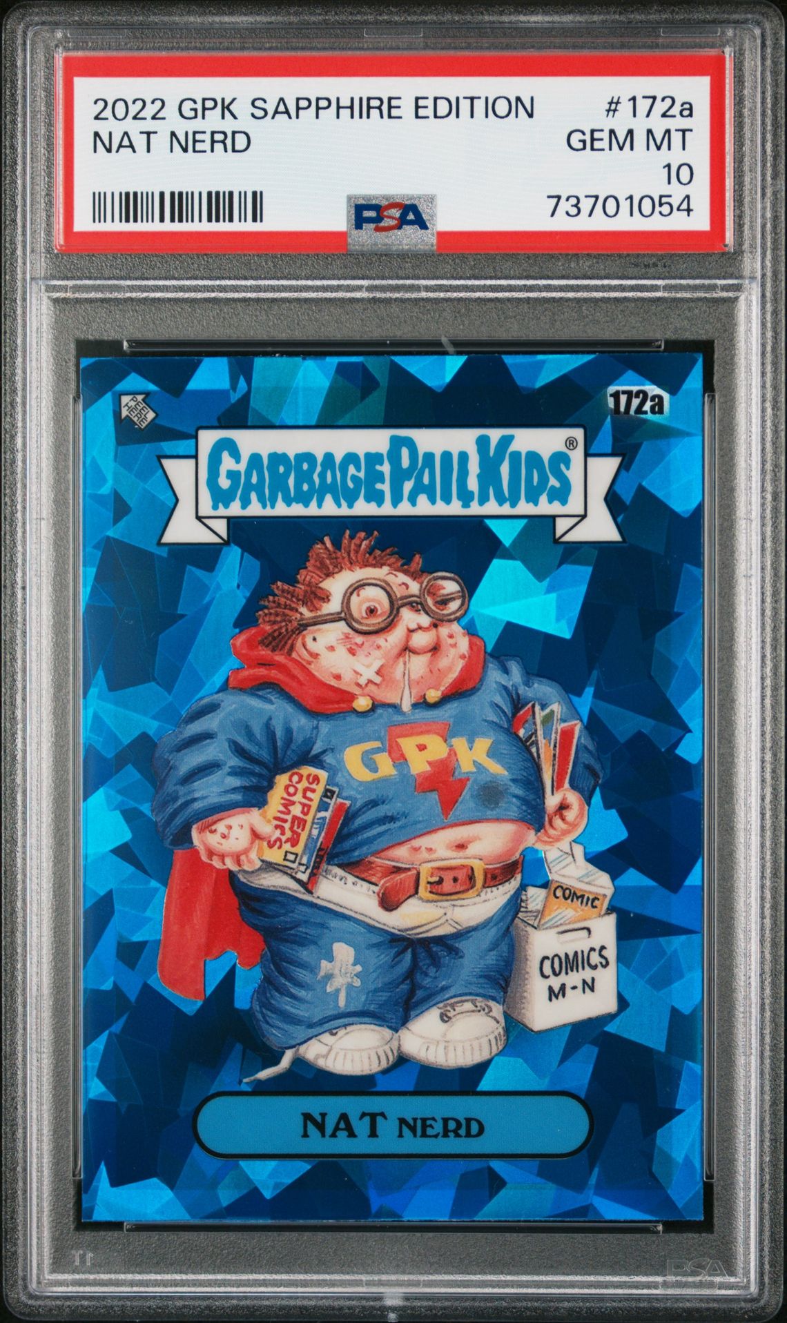 2022 Topps TOPPS GARBAGE PAIL KIDS SAPPHIRE EDITION #172A Nat Nerd front