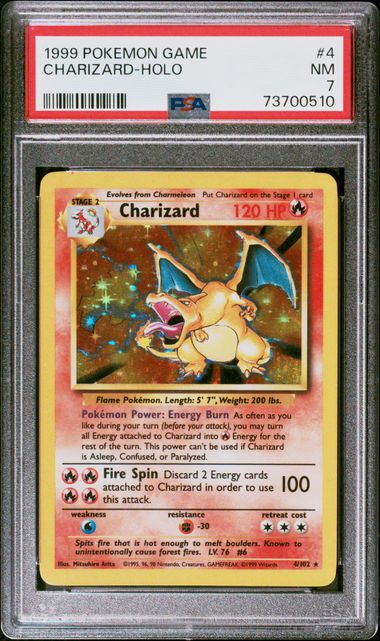 1999 Pokemon Game Charizard-Holo #4 Nm 7 front