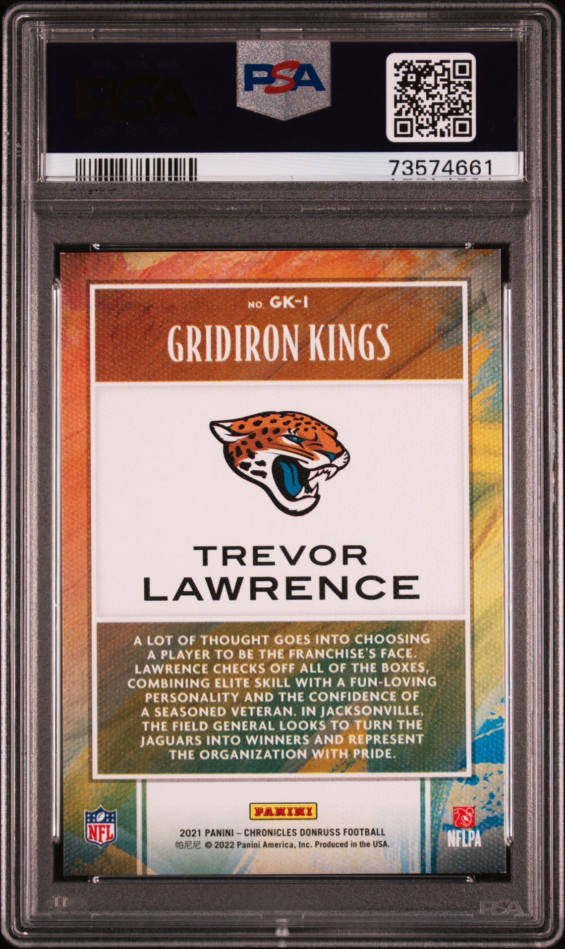 2021 Panini Chronicles Gridiron Kings Trevor Lawrence #Gk-1 (Gridiron Kings-Blue) Mint 9 back