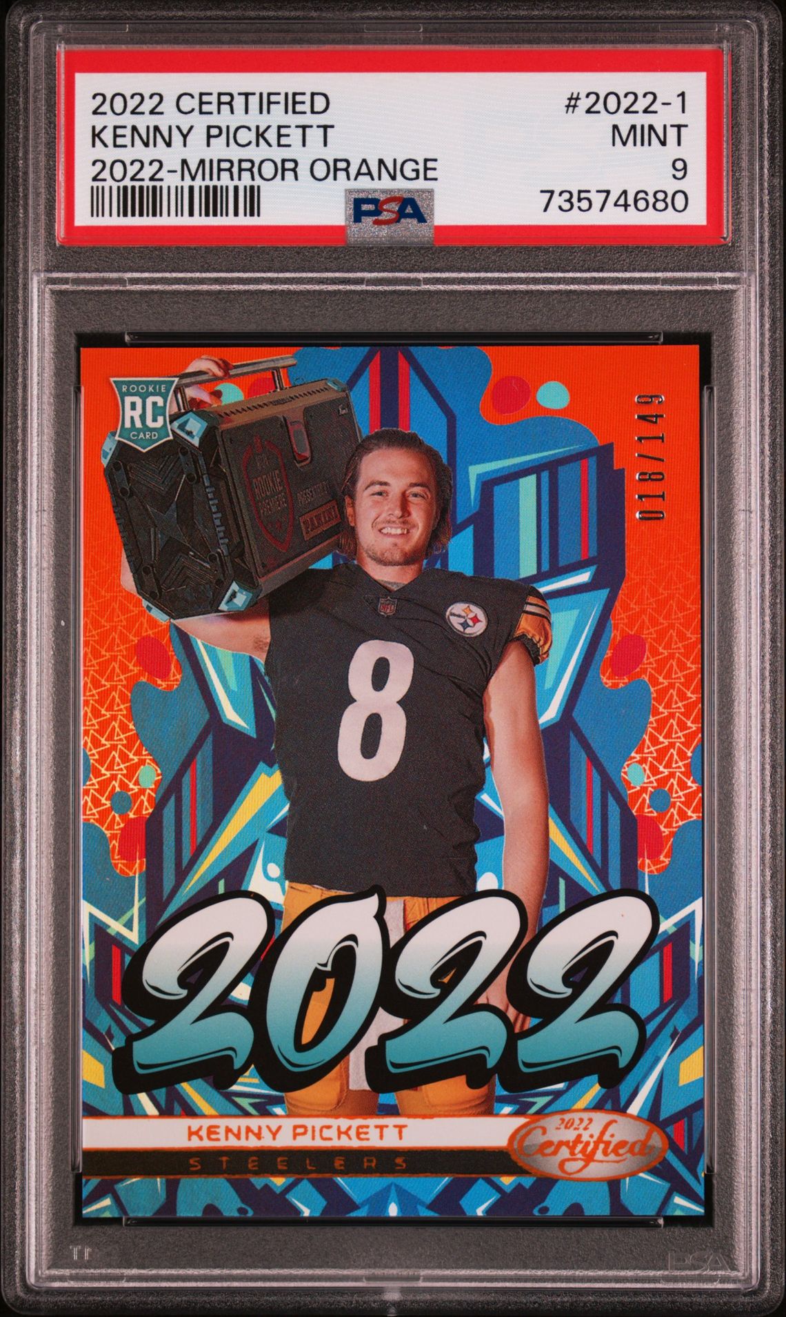 2022 Panini Certified 2022 Kenny Pickett #2022-1 (2022-Mirror Orange) Mint 9 front