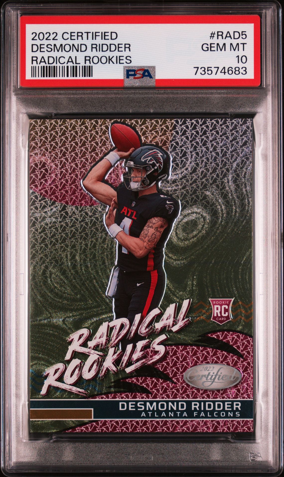 2022 Panini Certified Radical Rookies Desmond Ridder #Rad5 (Radical Rookies) Gem Mt 10 front