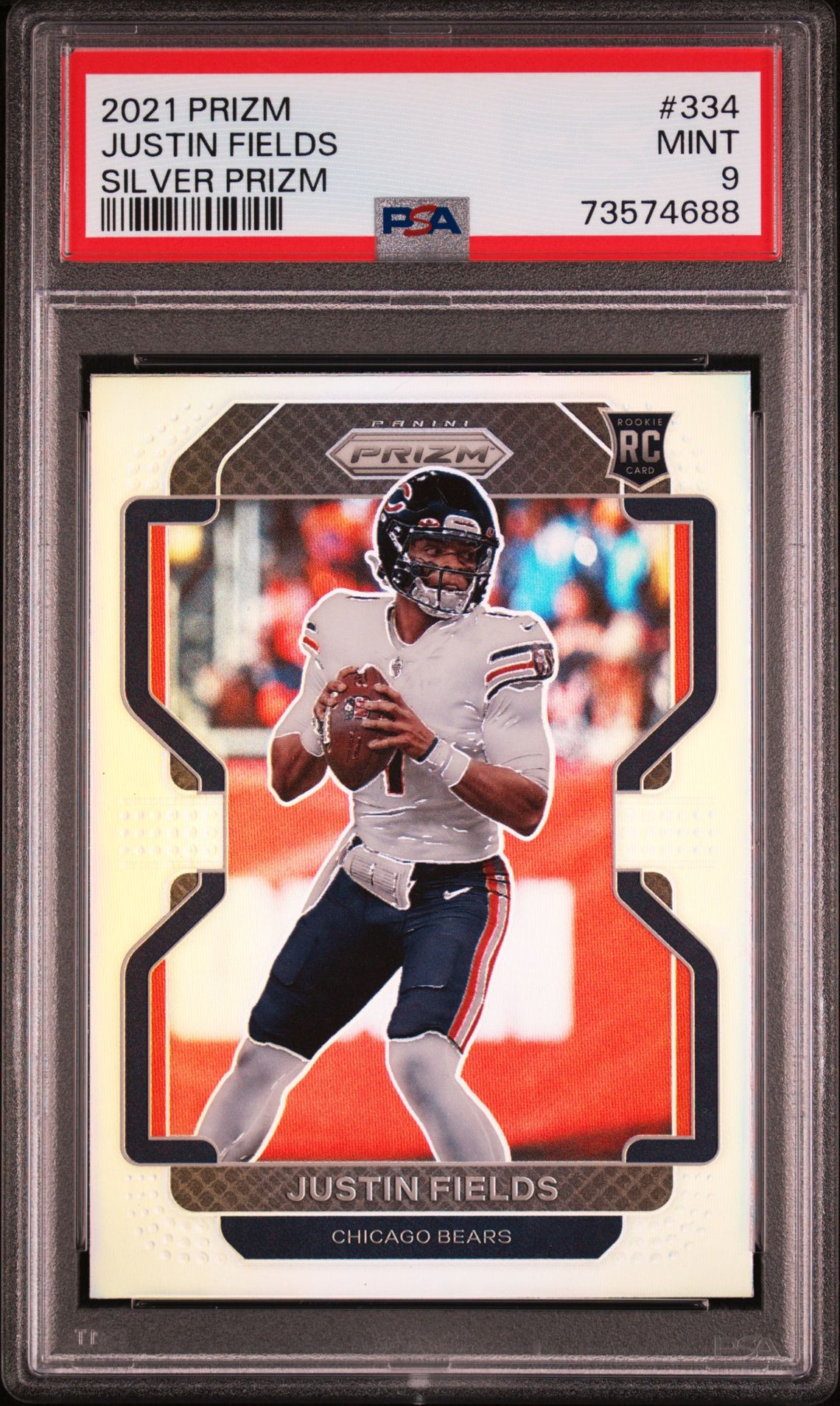 2021 Panini Prizm Justin Fields #334 (Silver Prizm) Mint 9 front