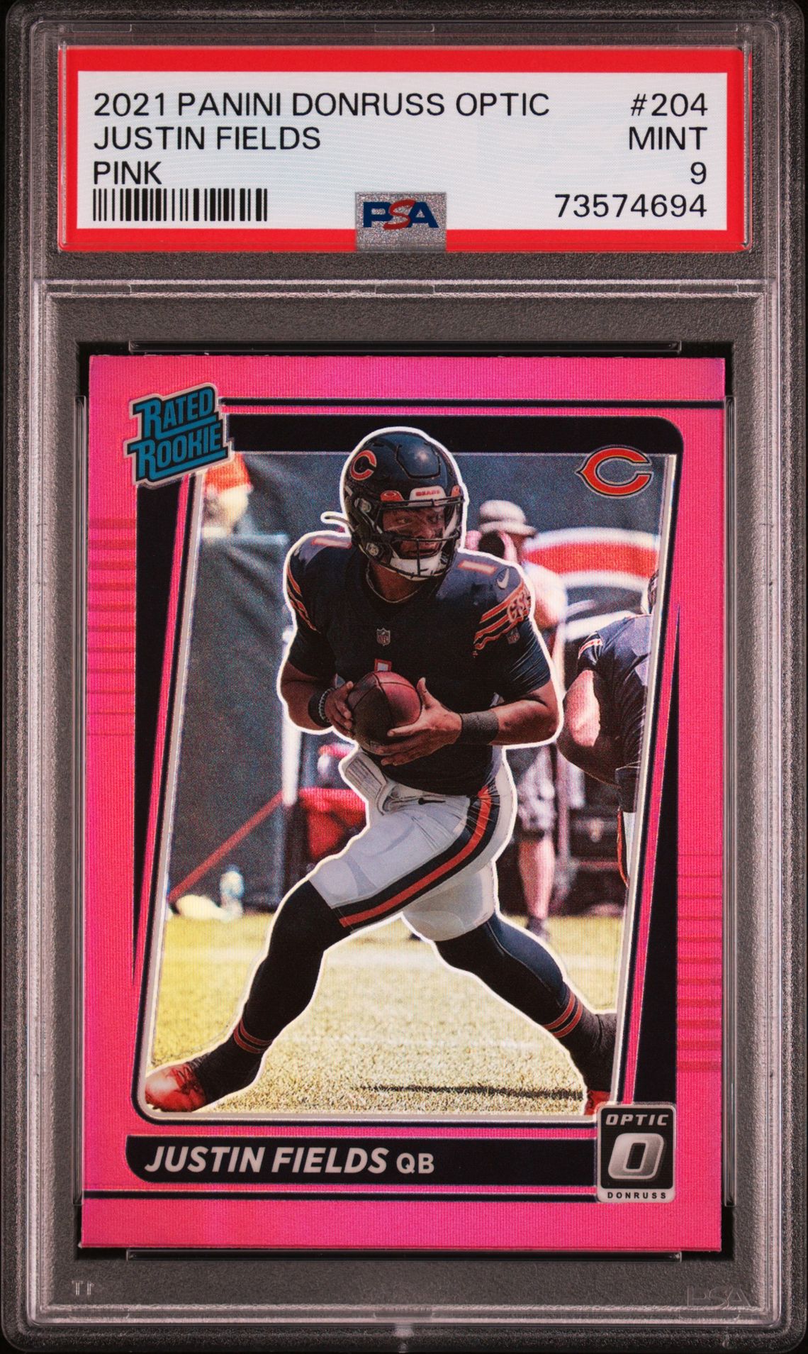 2021 Panini Donruss Optic Justin Fields #204 (Pink) Mint 9 front
