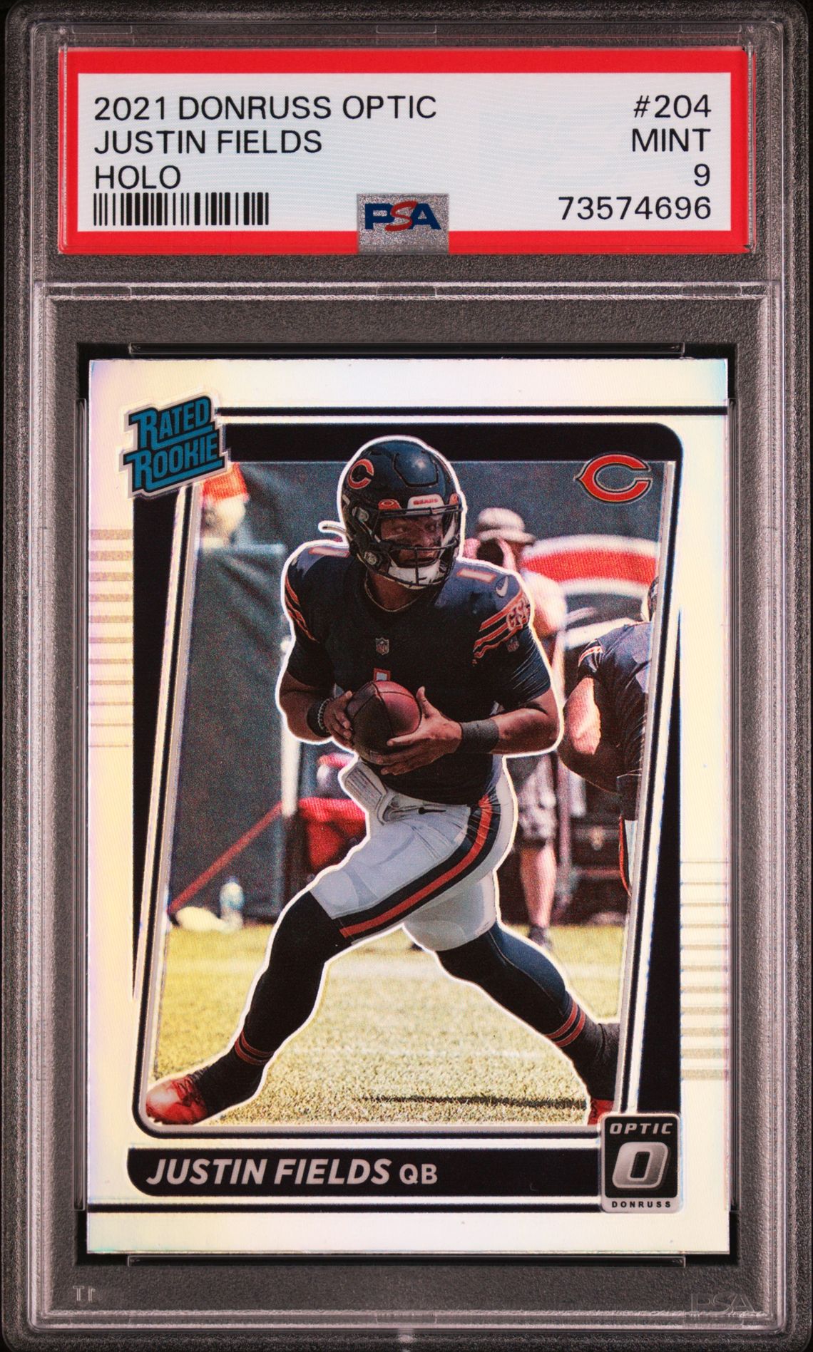 2021 Panini Donruss Optic Justin Fields #204 (Holo) Mint 9 front