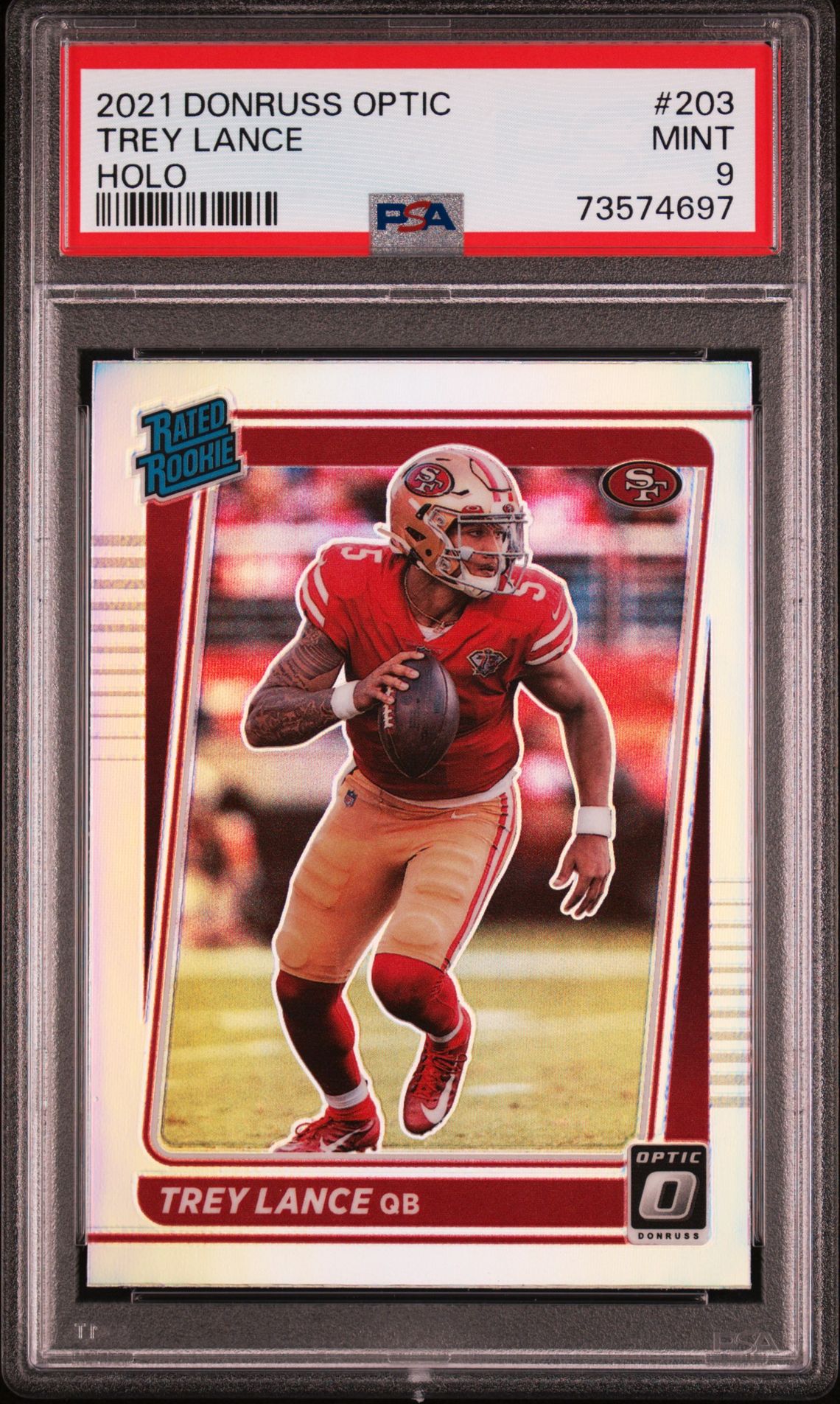 2021 Panini Donruss Optic Trey Lance #203 (Holo) Mint 9 front