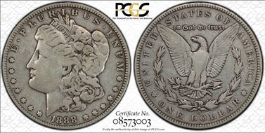 1888-O $1 VAM 4, Hot Lips F15