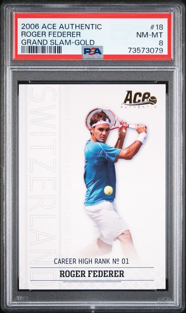 2006 Ace Authentic Grand Slam Gold #18 Roger Federer PSA 8 on